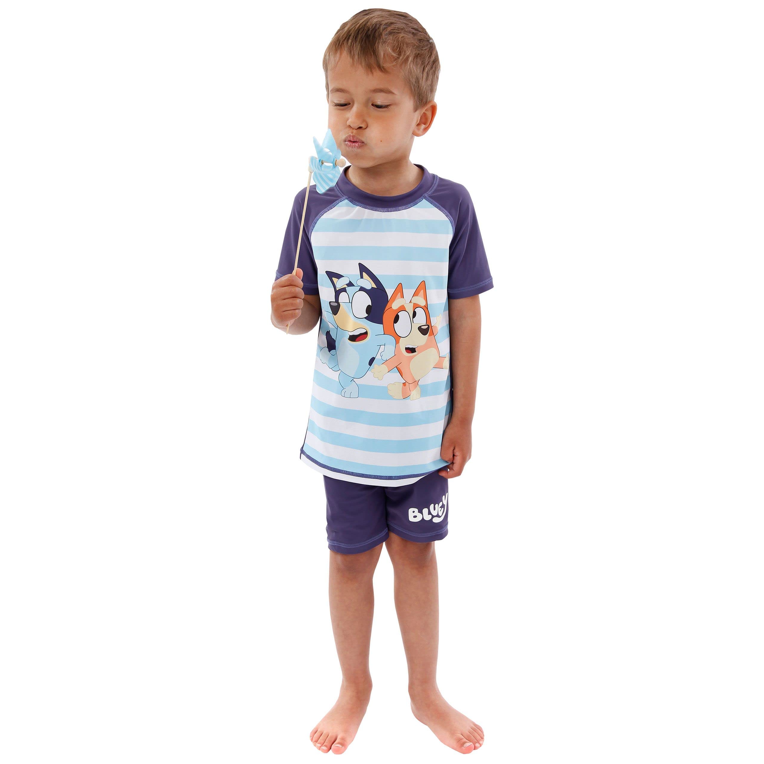 Bluey Boys 2-Piece Swim Set - Kids Swimming Costume for Beach, Pool, and Summer Water Fun