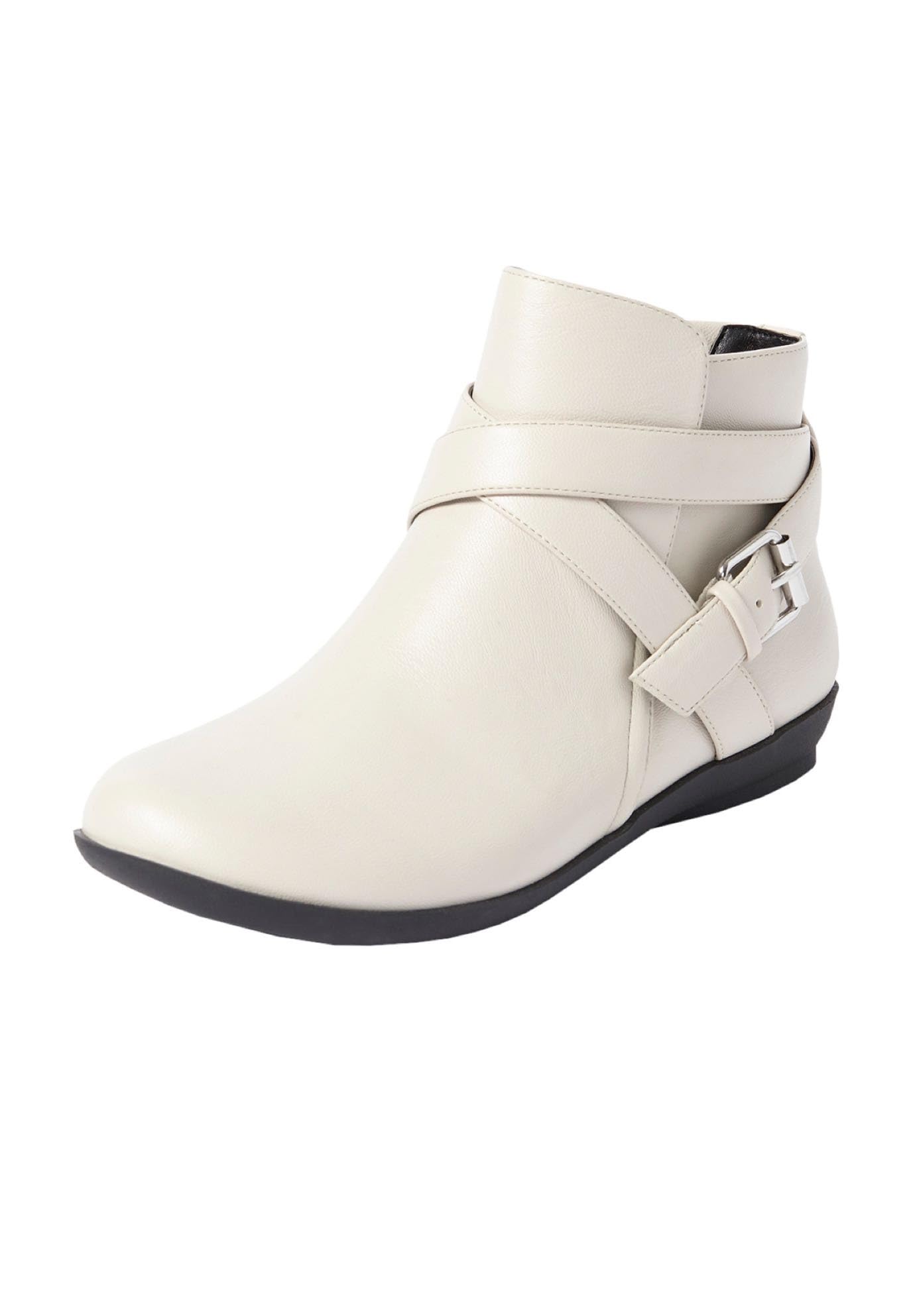 Comfortview Women's Wide Width The Bronte Bootie - Comfortable Ankle Boots for Wide Feet | Perfect for Work, Casual Wear & Outdoor Activities