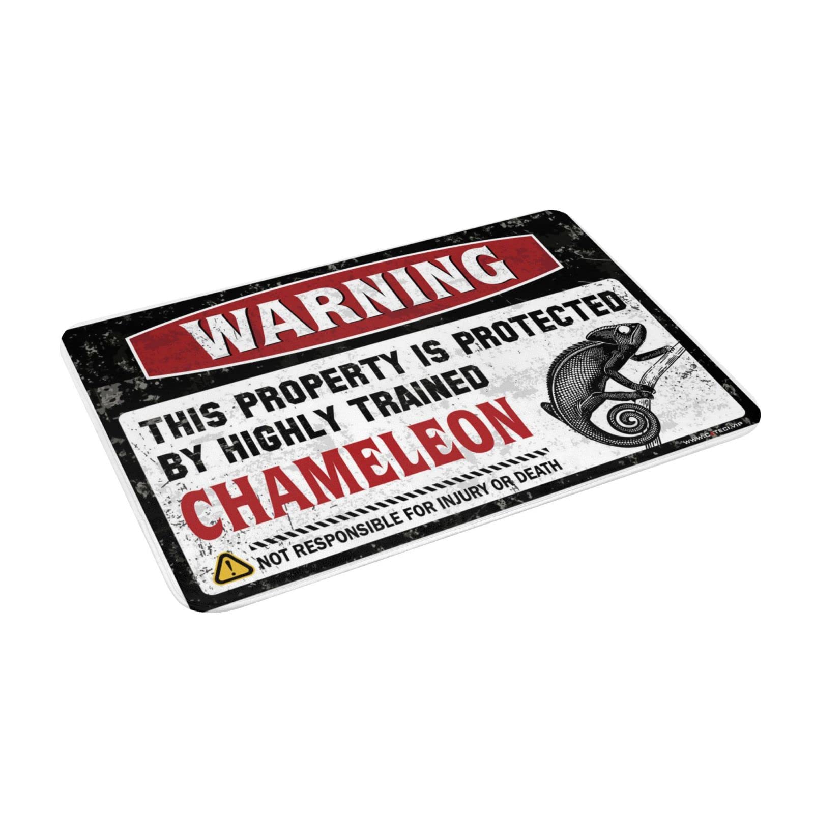 Highly Trained Chameleon Doormat - 65x90cm Funny Man Cave Decor, Farmhouse Bathroom Rug & Indoor Fall Accessories - Perfect for Entryway, Garage, or Home Office Protection
