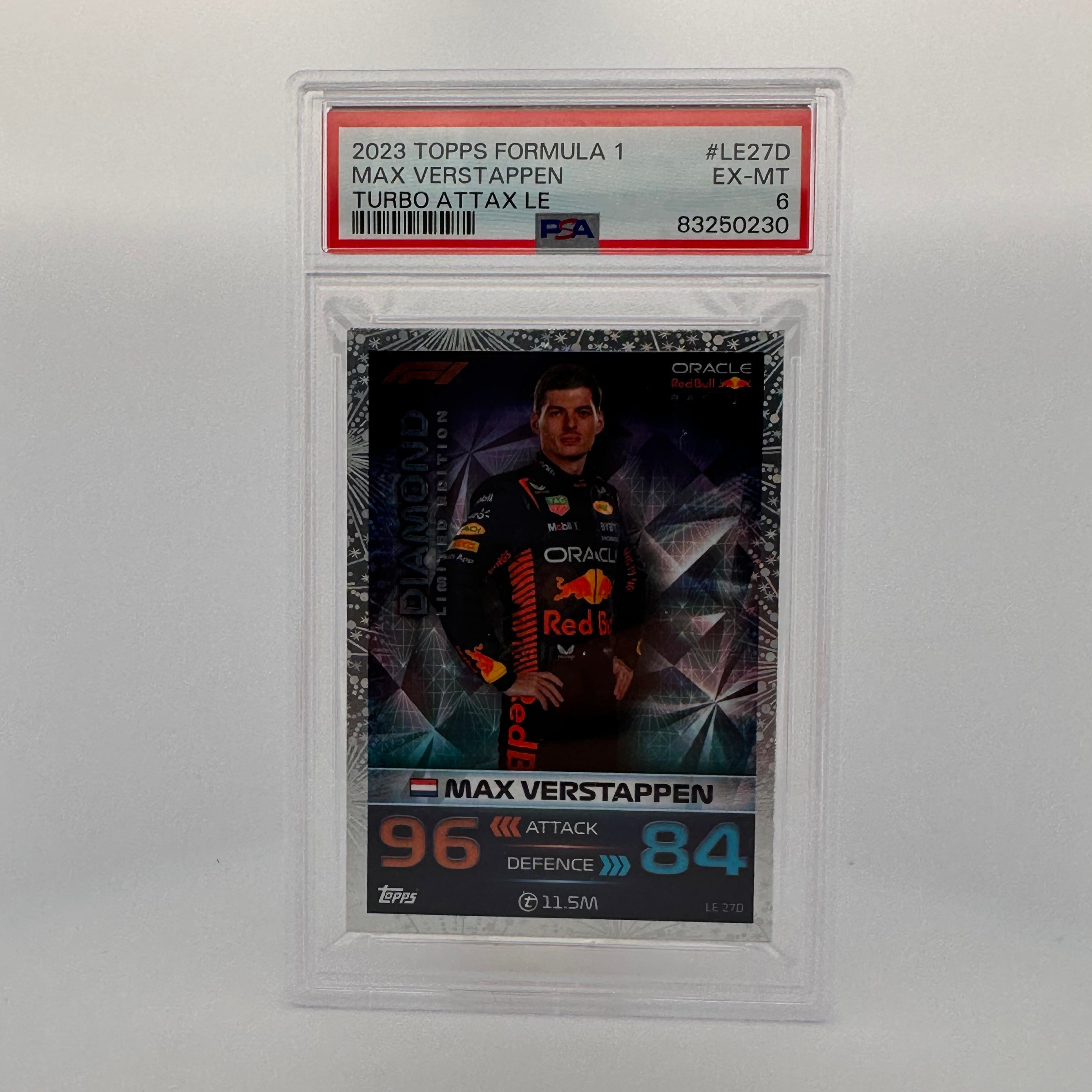 PSA 6 Graded Max Verstappen #LE27D Diamond Limited Edition GP Exclusive Formula 1 Trading Card - Perfect for F1 Collectors, Sports Memorabilia Displays & Investment Collections