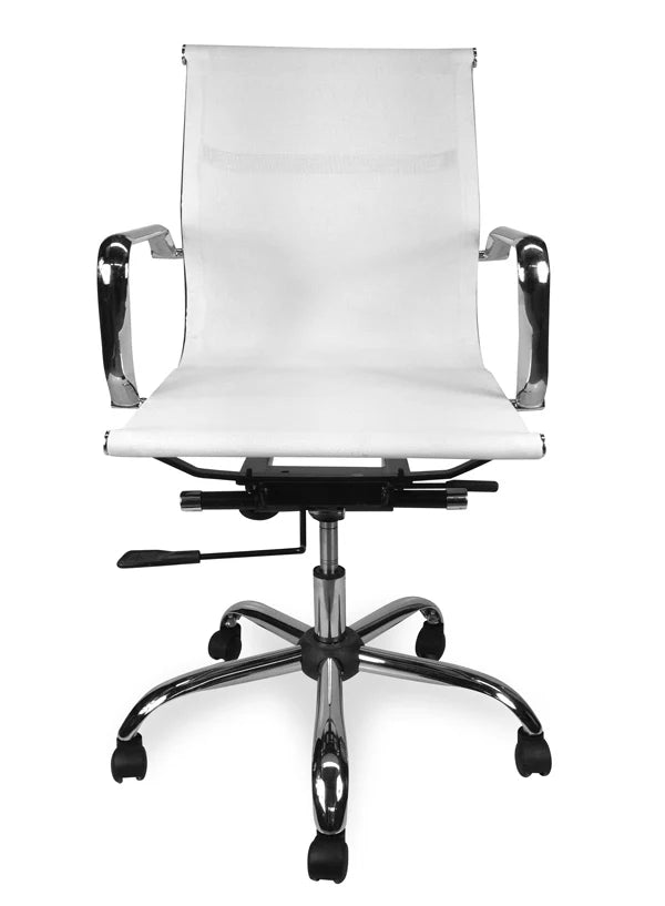 Premium White Mesh Executive Office Chair - Ergonomic Design for Boardroom & Home Office Comfort