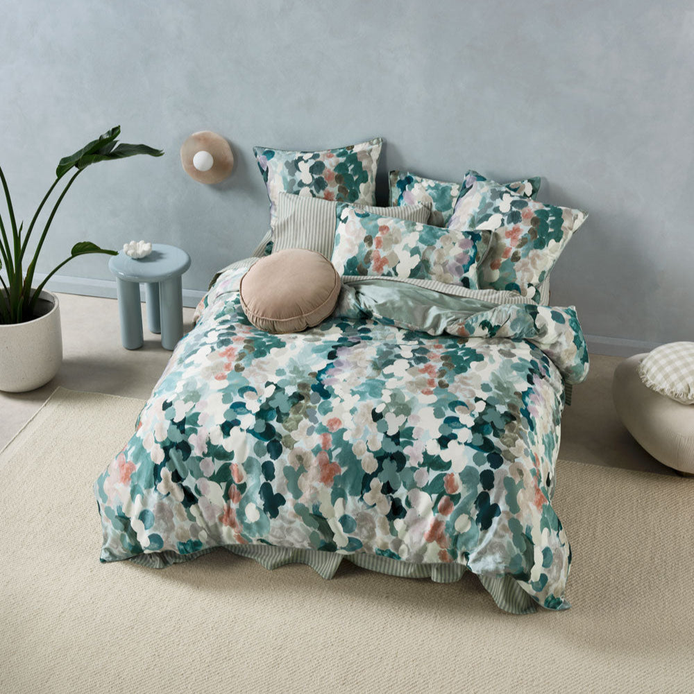 Linen House Harriet Quilt Cover Set - Premium Cotton Bedding Set for Queen Size Bed - Soft & Breathable Duvet Cover for Cozy Bedroom Decor
