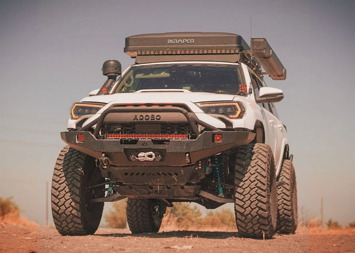 2020-2024 Toyota 4Runner Heavy Duty Bull Bar Front Bumper | Off-Road Adventure PreRunner Mod | Overlanding & Hi-Lite Protection for Trail Driving & Camping
