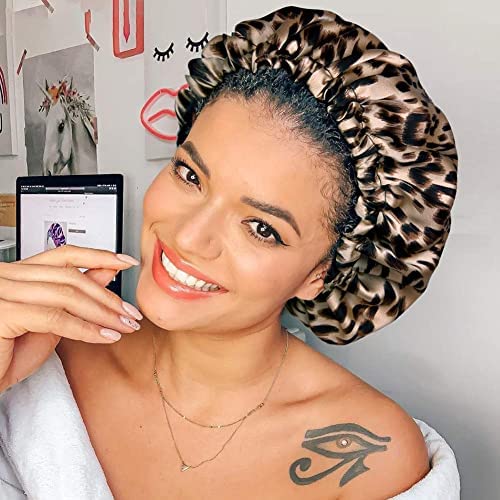 GO WELL Satin Silk Bonnet for Hair with 3 Satin Scrunchies - Adjustable Reversible Silk Hair Cap for Sleeping & Hair Protection - Perfect for Curly, Natural, Braided Hair - Nighttime Hair Care & Travel Essential