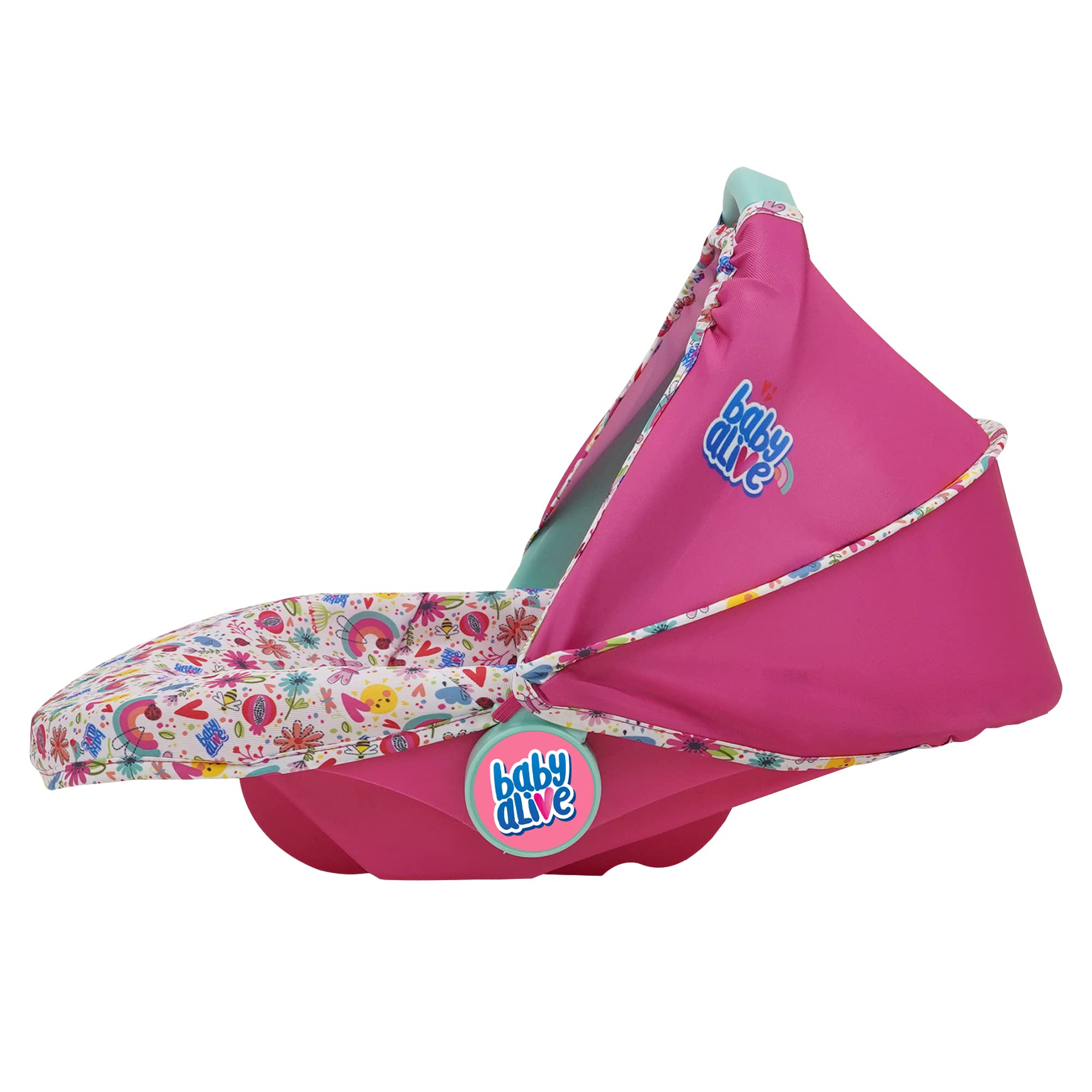 Baby Alive Deluxe Doll Car Seat - Pink & Rainbow 3-in-1 Convertible Carrier for 18