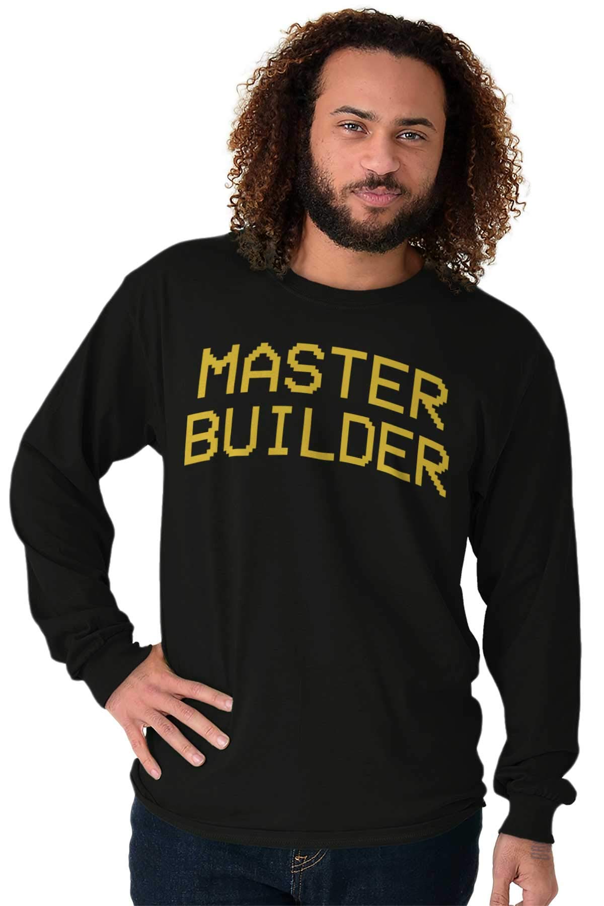 Classic Teaze Master Builder Video Game T-Shirt for Men - Long Sleeve Gamer Shirt - Perfect for Gaming, Cosplay & Casual Wear