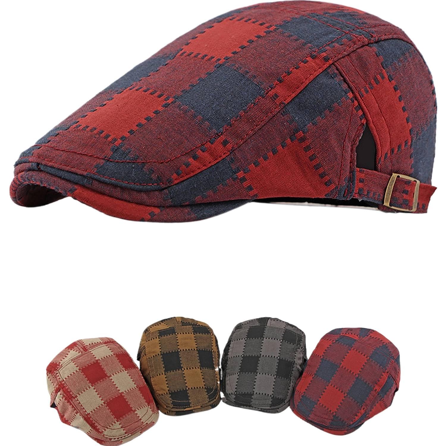 **Men's Newsboy Cap - Ivy Cabbie Hunting Military Hat with Camouflage Design - Peaked Flat Driving Cap for Golf, Outdoor & Casual Wear**