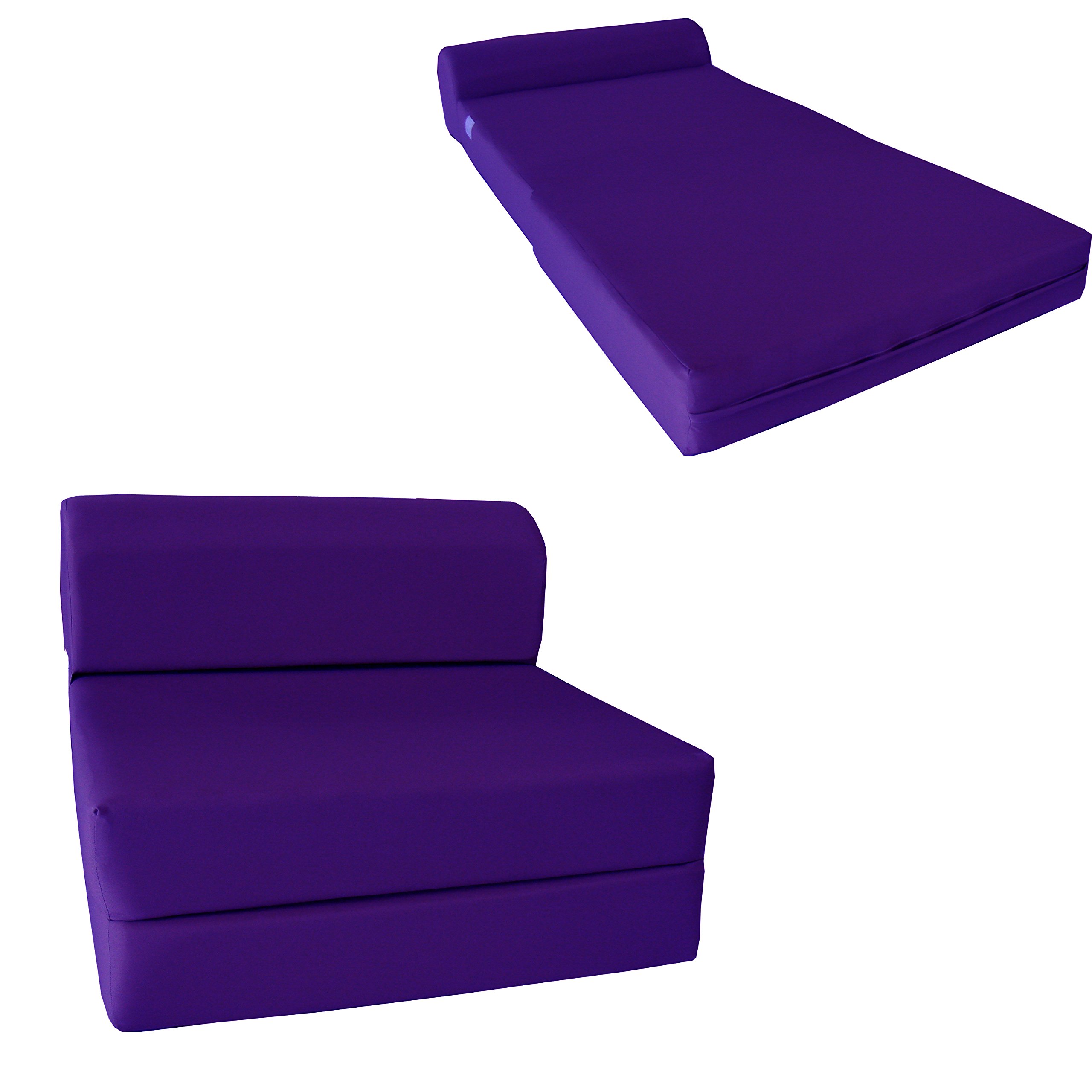 D&D Purple Futon Sleeper Chair - Foldable Foam Bed 70
