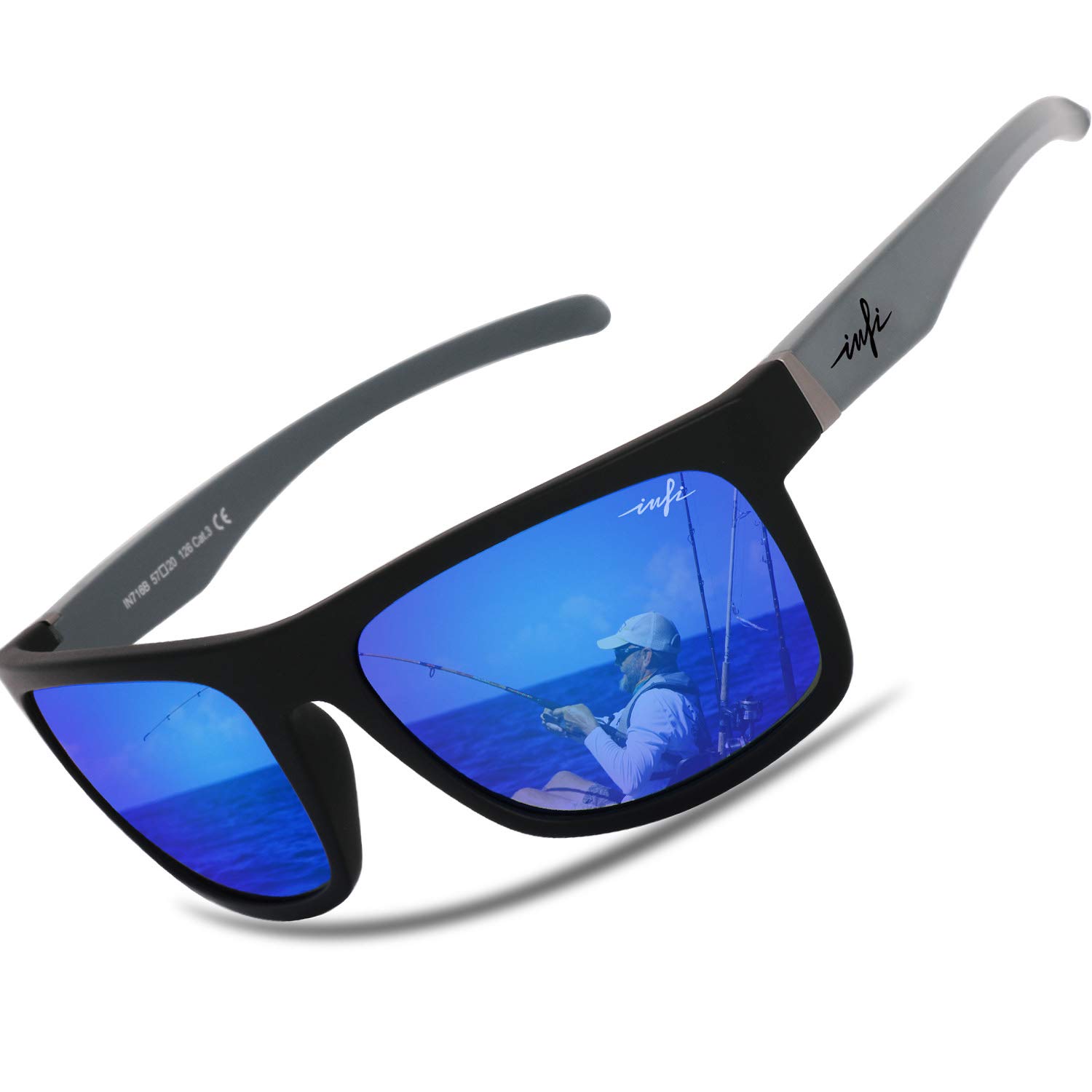 **INFI Polarized Sunglasses for Men - UV400 Protection, Anti-Glare Mirrored Lenses for Fishing, Driving & Running - Lightweight Sport & Outdoor Eyewear**