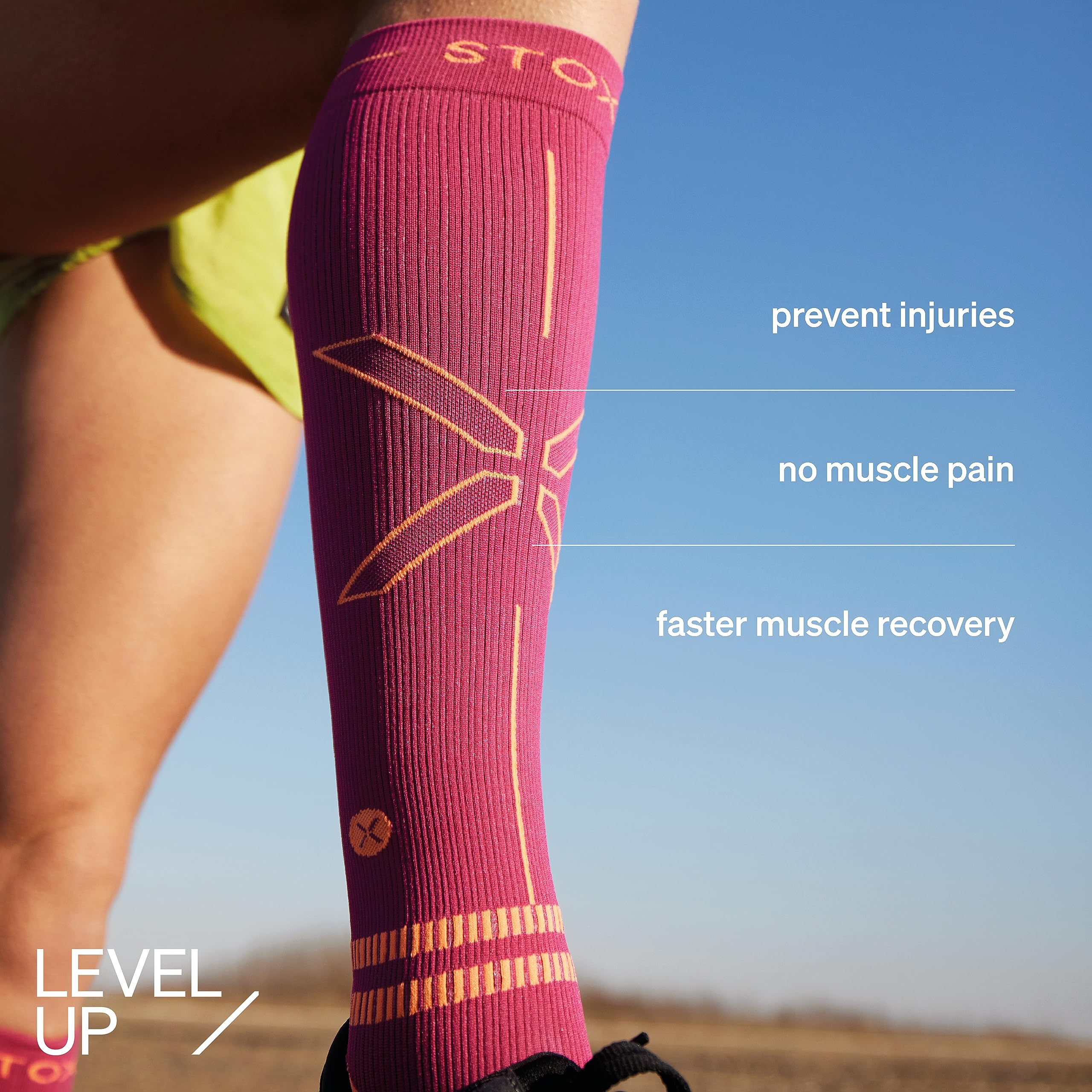 STOX Energy Socks - Women's Compression Running Socks for Performance & Recovery - High-Quality Athletic Socks to Reduce Injuries & Muscle Soreness - Perfect for Marathon Training, Gym Workouts & Active Lifestyles
