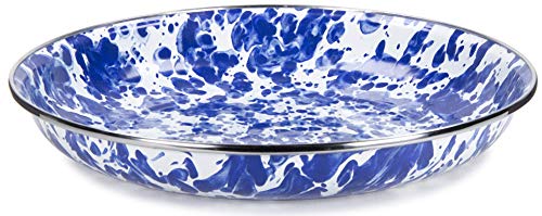 Premium Cobalt Blue Swirl Pasta Plates - Set of 4, 10-Inch Ceramic Dinner Plates for Italian Cuisine & Elegant Dining - Perfect for Restaurants, Dinner Parties & Home Decor