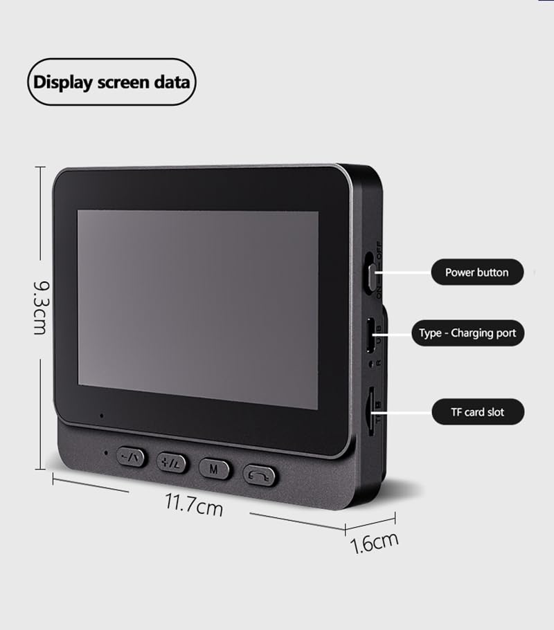 Wireless Doorbell Camera with Screen Monitor - No WiFi, No Subscription, Waterproof, 170° Wide Angle, Two-Way Audio Intercom - Ideal for Home Security, Apartments, and Office Entrances