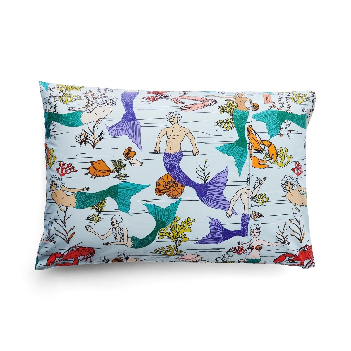 Organic Cotton Single Pillowcase - Soft & Hypoallergenic Bedding for Side Sleepers | Neptune's Kingdom | Perfect for Home, Hotel & Travel Use