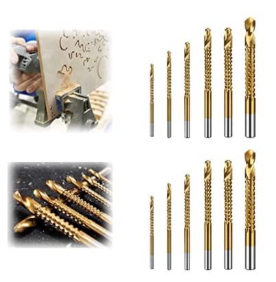 40 in 1 Multifunctional Drill Bit Set - Titanium Coated, 6pc Twist/Spade/Serrated Bits for Metal, Wood & Plastic (3mm-8mm) | Perfect for DIY, Home Repair & Woodworking Projects