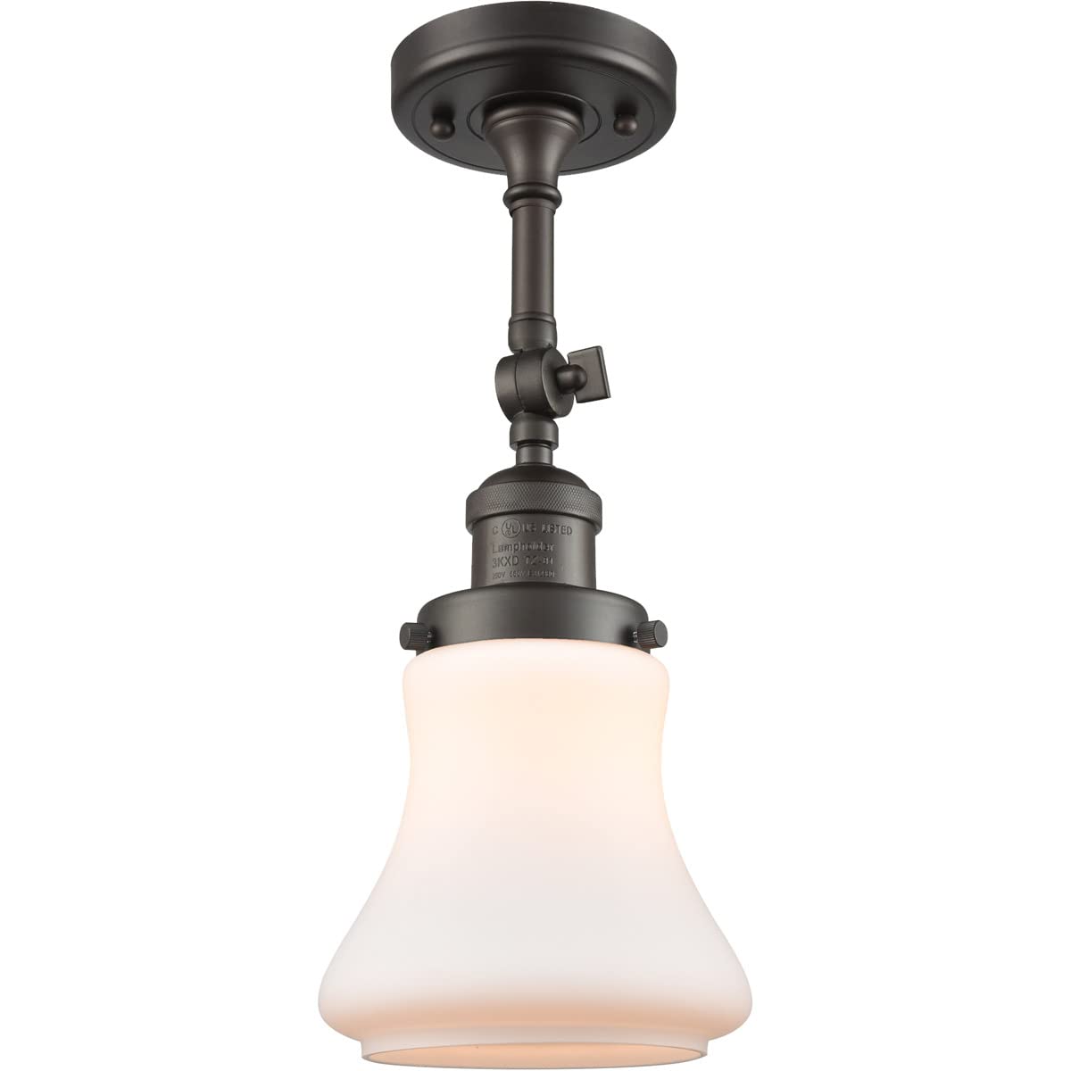 Innovations INNO201F-OB-G191-LED Semi-Flush Mount Ceiling Light Fixture - Oil Rubbed Bronze Finish - Energy Efficient LED Lighting for Bedroom, Living Room, Kitchen & Hallway