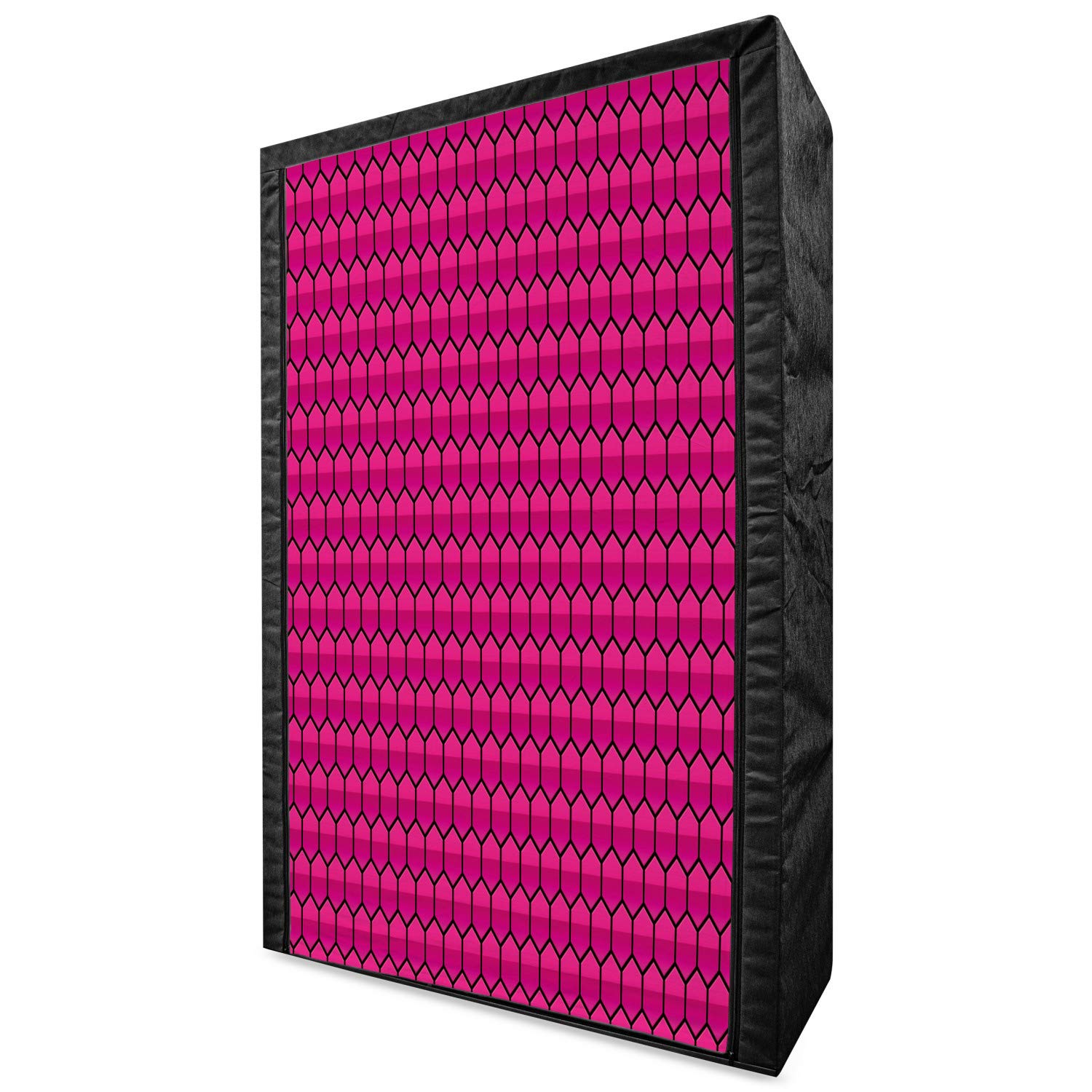 Ambesonne Hot Pink Portable Fabric Wardrobe with Honeycomb Pattern - 42.5
