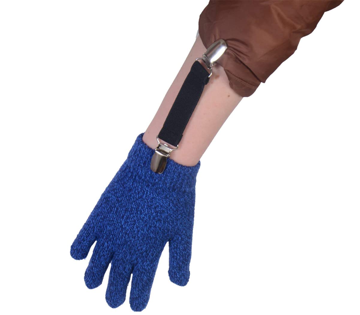 Stainless Steel Mitten Clips for Gloves - 3 Pairs Black Elastic Glove Holders for Kids & Adults - Keep Mittens Together in Winter, Sports & Outdoor Activities