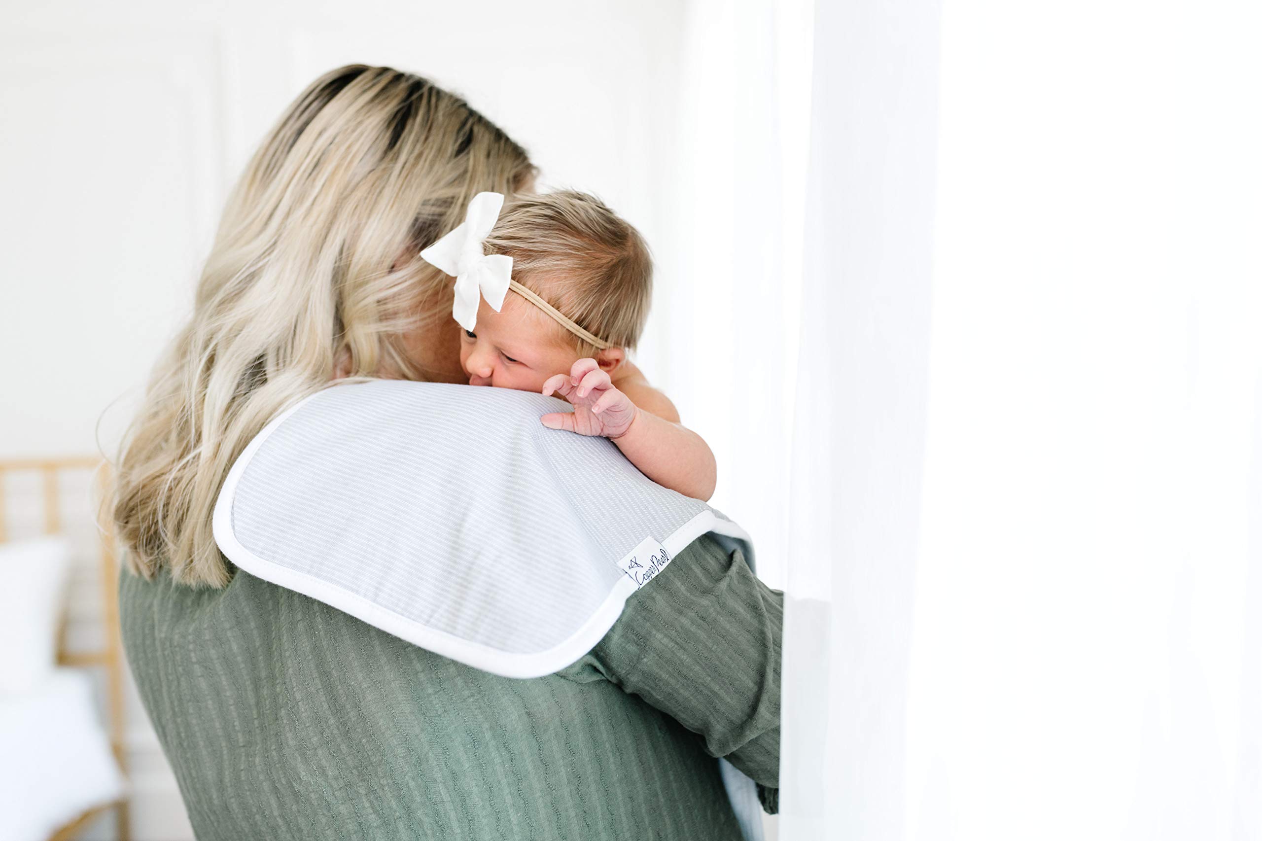 Premium Baby Burp Cloths 3-Pack - Extra Soft Cotton Spit Up Rags with 3 Absorbent Layers, 21