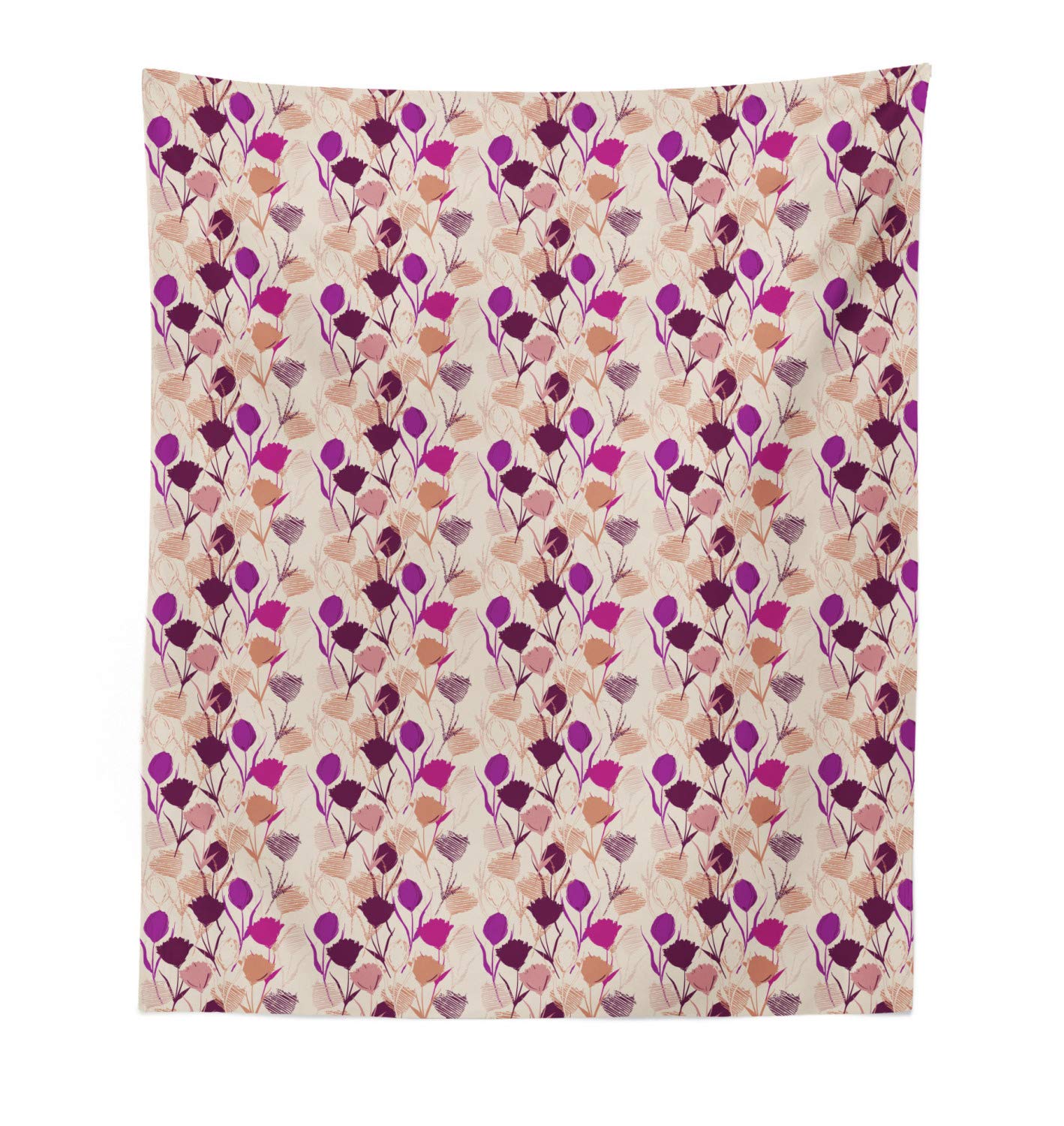 Ambesonne Floral Tapestry Wall Hanging - Pastel Spring Carnations & Tulips with Smudged Petal Design, 23x28 Inch Multicolor Fabric Decor for Bedroom, Living Room, Dorm | Boho Chic Home Decor, Perfect for Wall Art, Photo Backdrop & Cozy Room Aesthetics