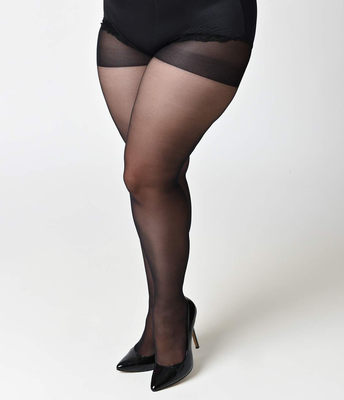 Leg Avenue Plus Size Black Sheer Backseam Pantyhose - Comfortable & Stretchy Tights for Women, Office Wear, Evening Outfits & Special Occasions