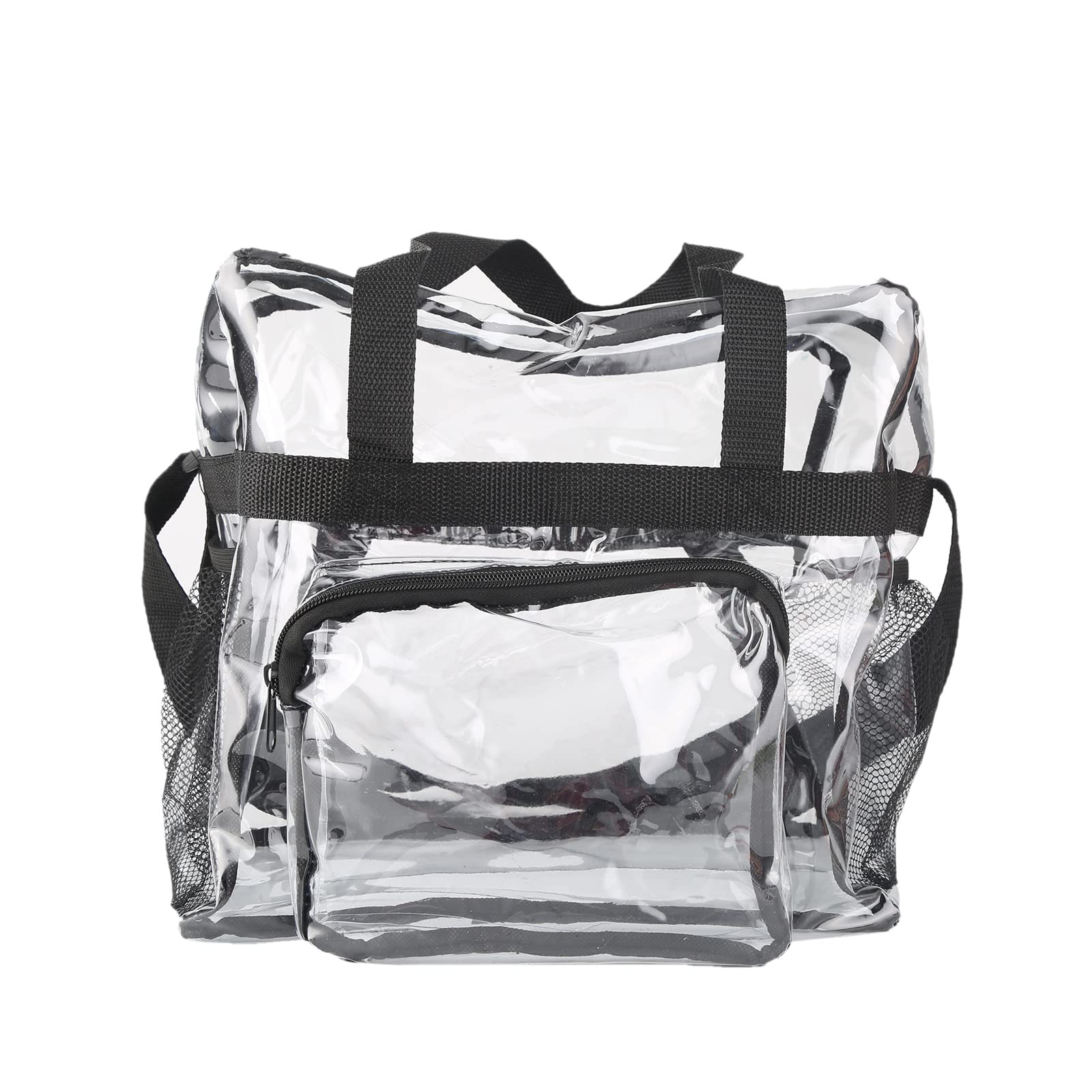 Large Clear Makeup Bag - Waterproof PVC Zippered Toiletry Tote for Travel, Beach, School & Office | Multifunctional Shoulder Bag for Cosmetics, Essentials & Daily Use