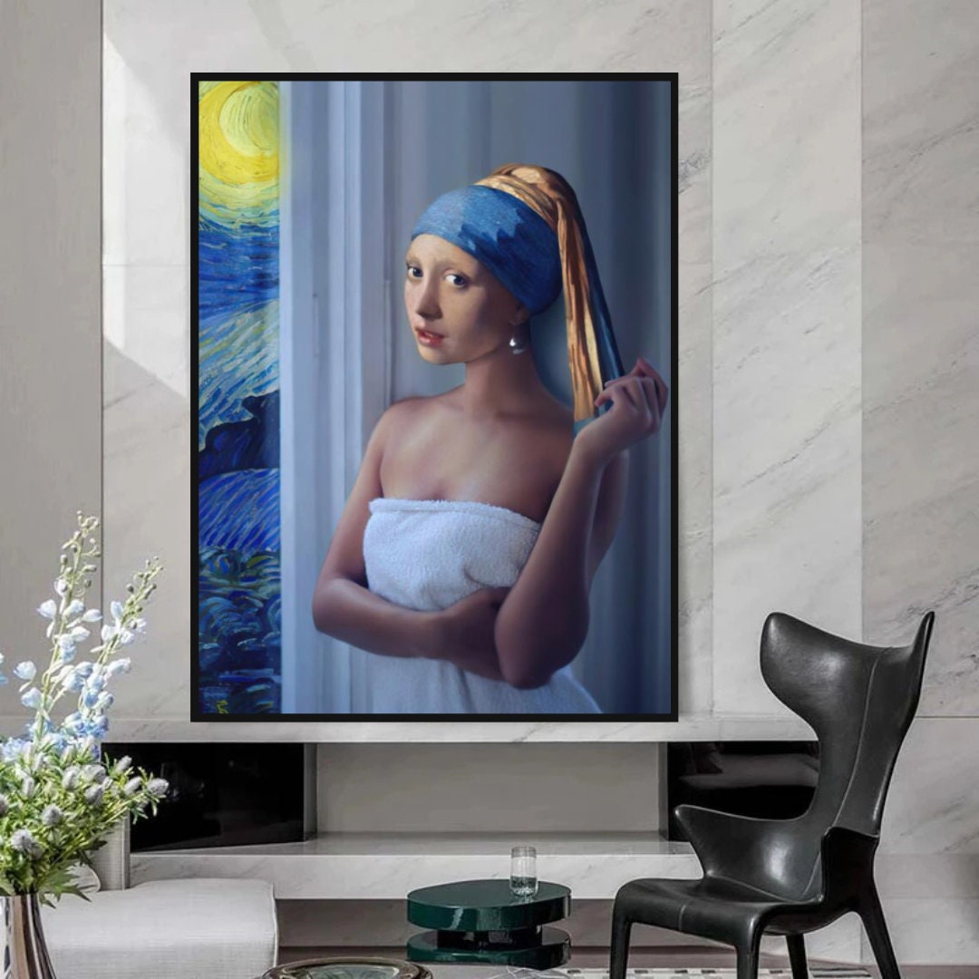 Exquisite Milkmaid Canvas Wall Art - Unique Hand-Painted Masterpiece for Living Room, Bedroom & Office Decor