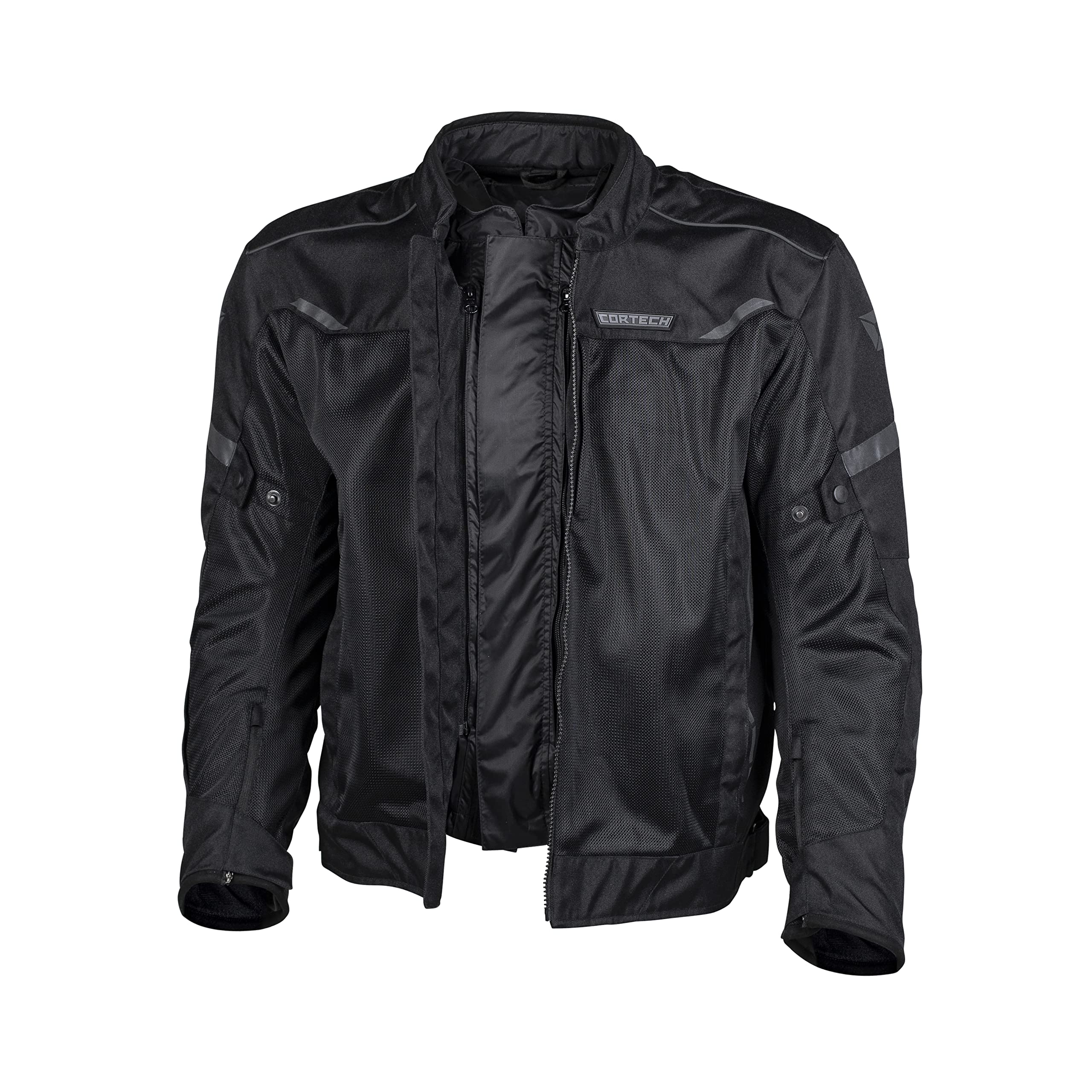 Cortech Men's Hyper-Flo Air Jacket - Lightweight Motorcycle Riding Jacket for Summer, Breathable Mesh with Armor Protection (Black, Large) - Perfect for Street Biking, Commuting & Adventure Tours