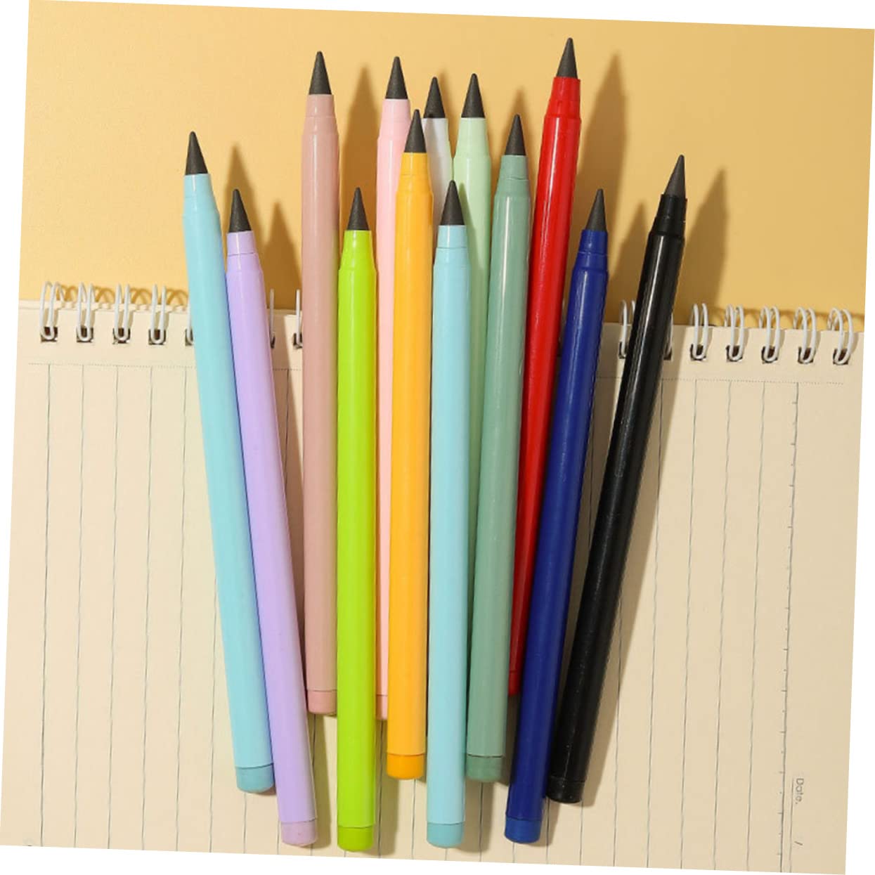 COHEALI 50 Pack Eternal Metallic Pencils - No Sharpening Needed, Reusable Alloy Color Pencils for Students & Artists - Perfect for Sketching, Note Taking & Art Projects