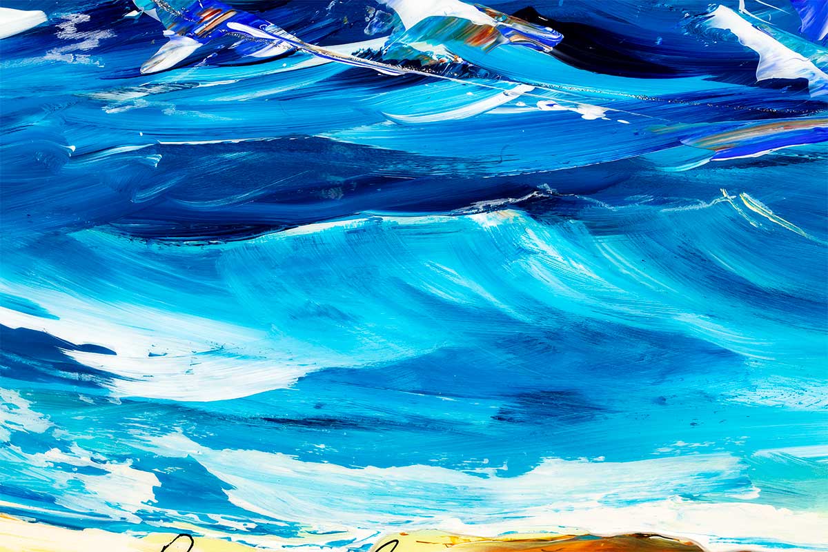 Original Beach Day Painting - Coastal Wall Art for Living Room & Bedroom Decor - Perfect for Beach House & Vacation Home Style