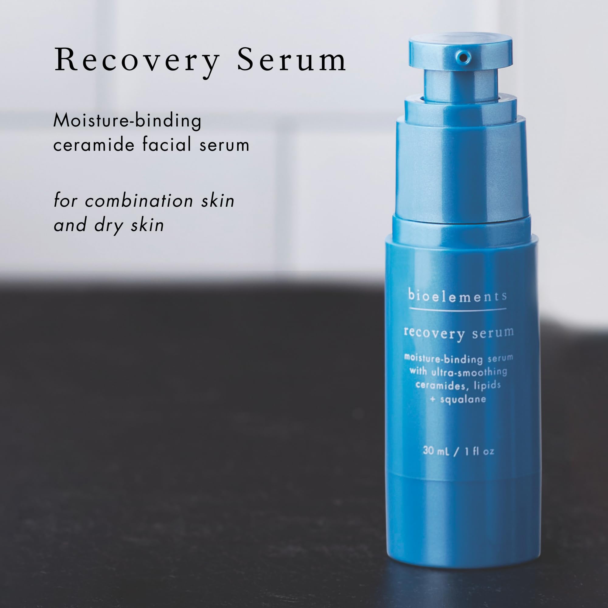 Bioelements Recovery Serum - 1 fl oz Ceramide Facial Moisturizer for Dry & Combination Skin - Vegan, Gluten Free, Cruelty Free - Hydrating Skin Care for Day & Night Use