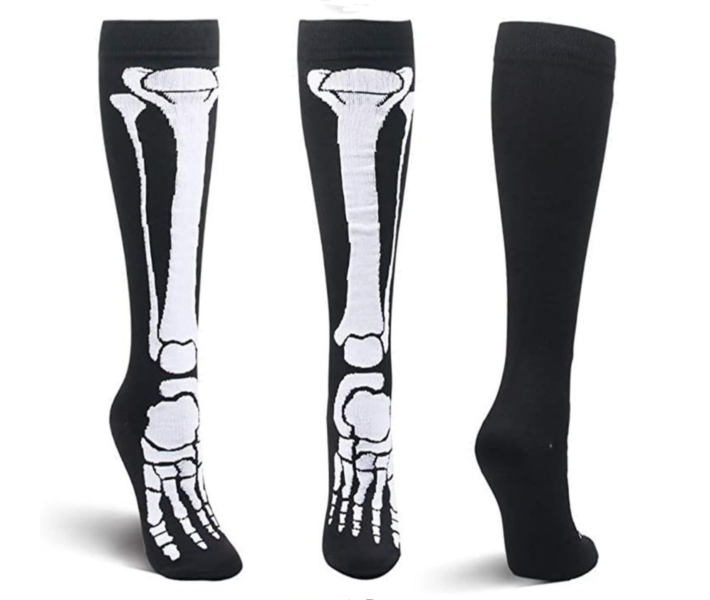SamHeng Compression Socks for Women & Men - 2 Pairs Knee High Support Socks for Circulation, Running, Cycling, Sports & Travel - Perfect for Halloween, Athletic Activities & Long Flights