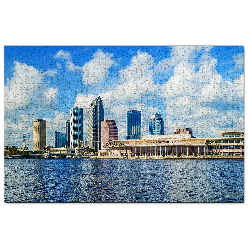 1000 Piece Tampa Florida Skyline Wooden Jigsaw Puzzle | USA Travel Souvenir & Home Decor | Perfect for Puzzle Enthusiasts, Gift Giving & Relaxation
