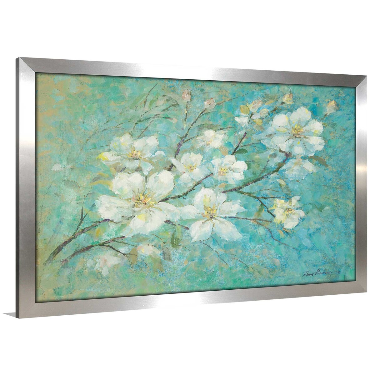Ruane Manning Apple Blossoms Acrylic Wall Art Print - Vibrant Floral Home Decor for Living Room, Bedroom & Office