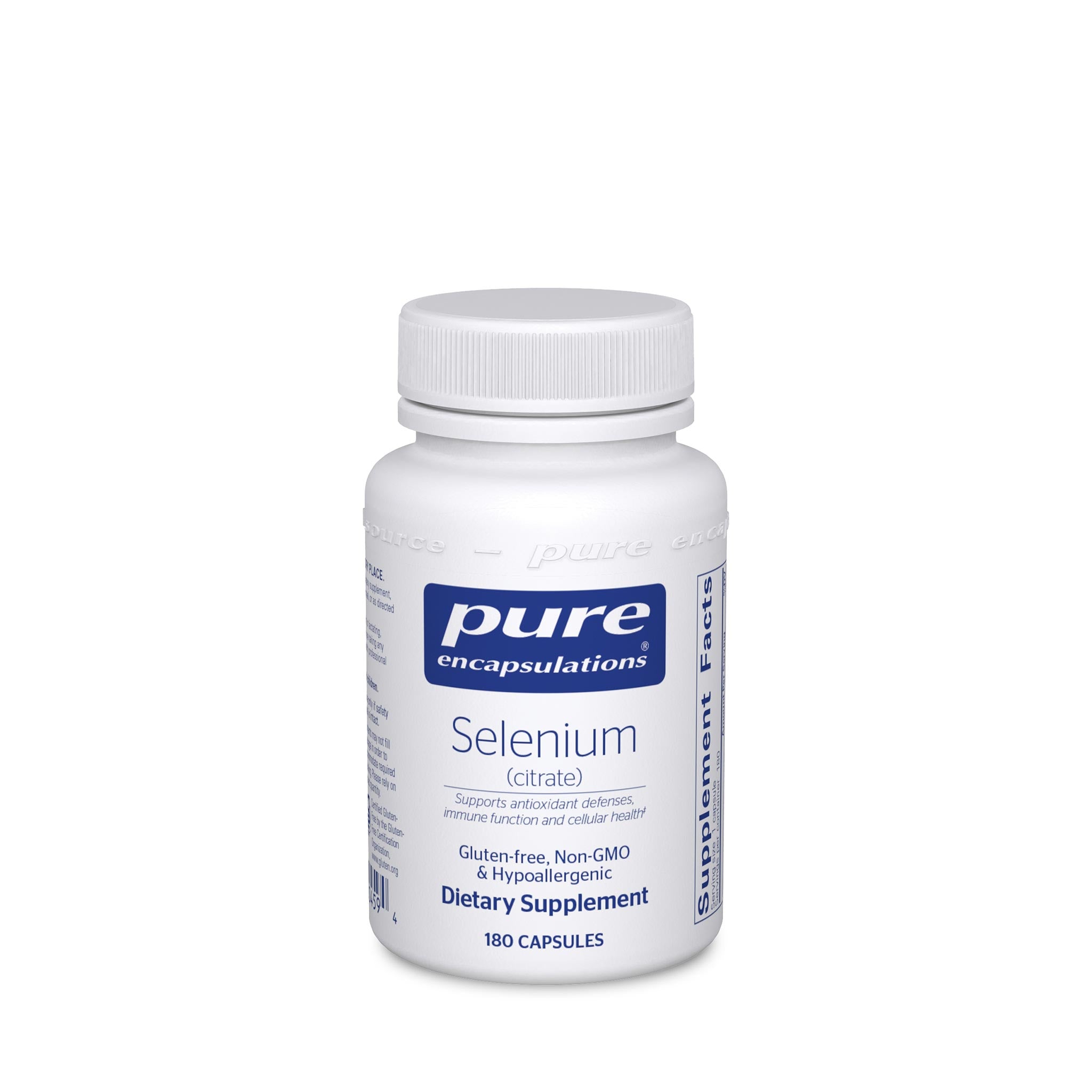 Pure Encapsulations Selenium Citrate Supplement - 200 mcg High Absorption Formula for Immune Support & Thyroid Health | Antioxidant Boost for Men & Women | Daily Wellness & Detox Support