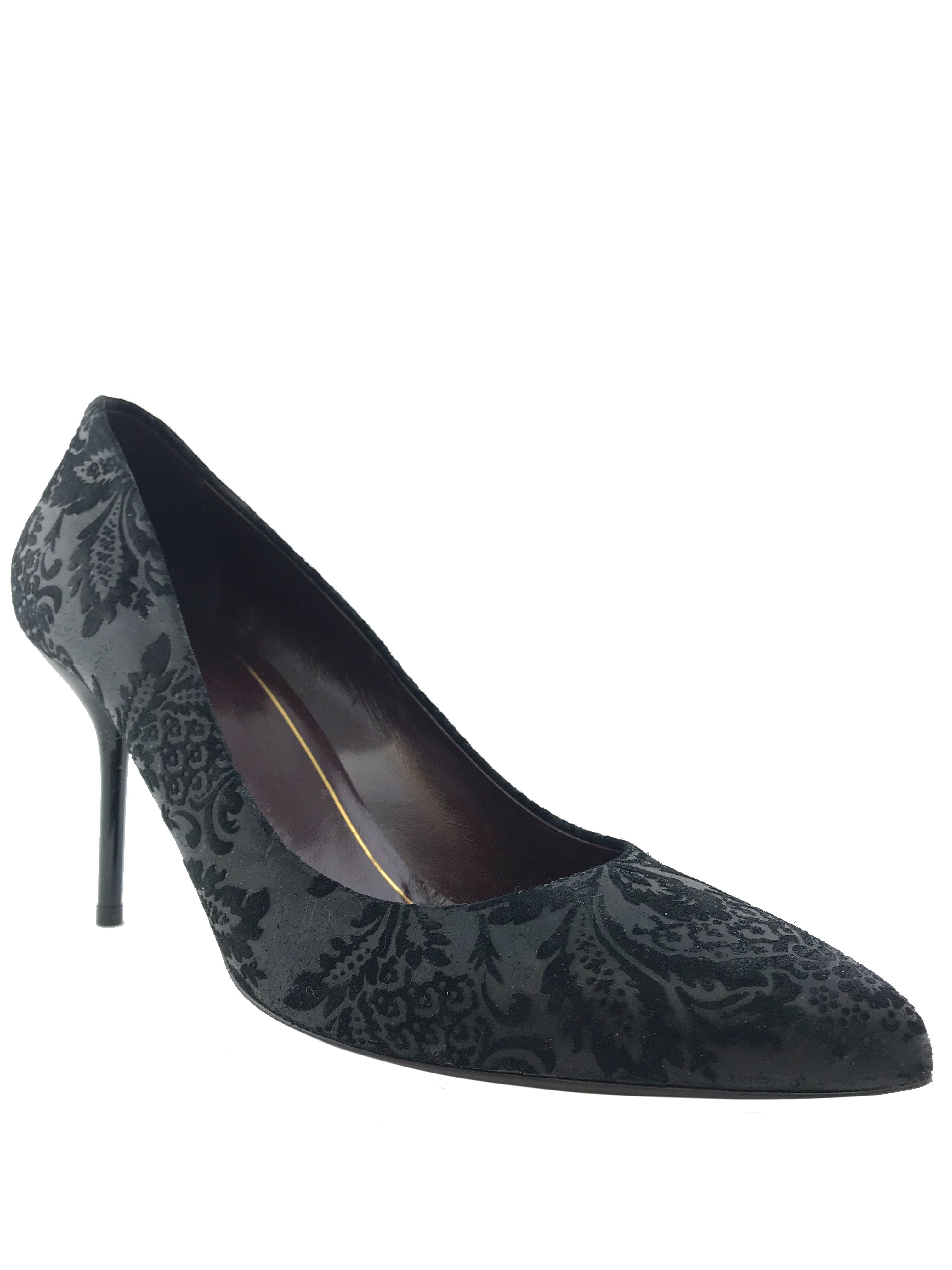 Gucci Noah Embossed Floral Point Toe Pumps - Women's Luxury High Heels Size 8.5 | Elegant Dress Shoes for Weddings, Parties & Formal Events