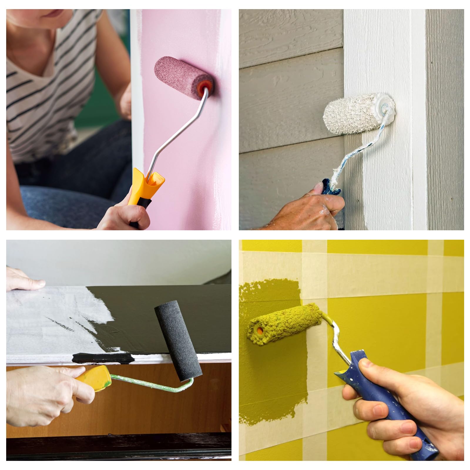 6 Pack 4 Inch Disposable Paint Tray Liners with Free Gloves - Small Plastic Paint Roller Pan Liners for Walls, Home Painting & DIY Projects - Perfect for Interior Decorating, Touch-Ups & Professional Use
