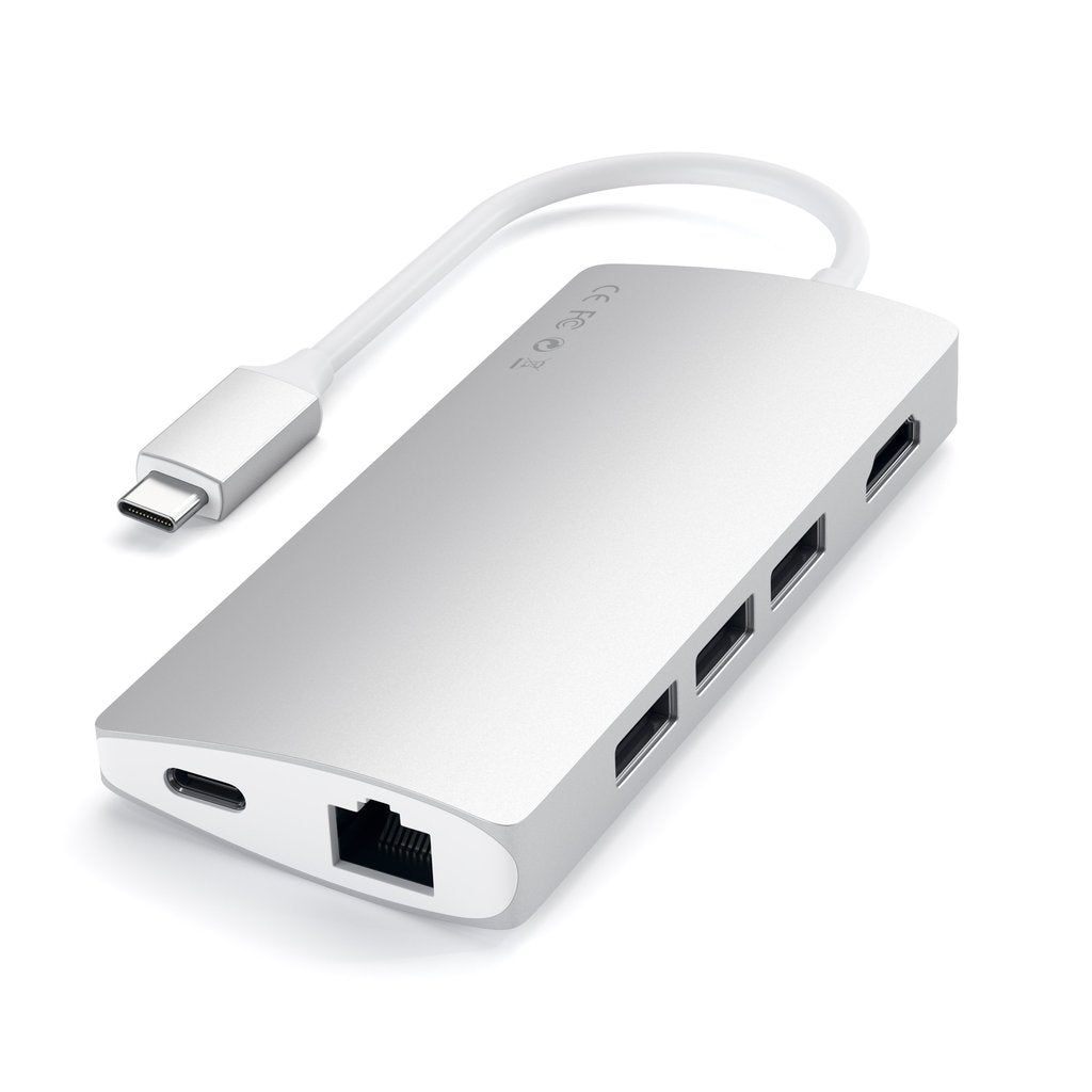 Satechi USB C Hub with 4K HDMI, Ethernet Port, 3 USB Ports - Perfect for MacBook Pro, iPad Pro, and Windows Laptops - Ideal for Home Office, Travel, and Business Meetings