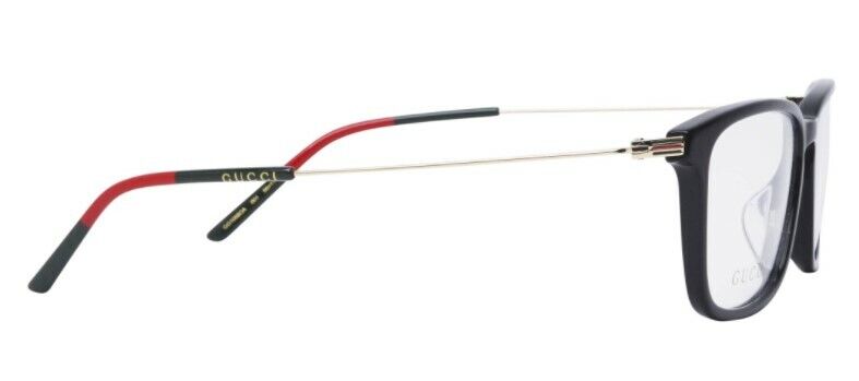 Gucci GG 1056OA 001 Black/Gold Metal Rectangle Unisex Eyeglasses - Stylish Designer Frames for Men & Women - Perfect for Work, Fashion & Everyday Wear