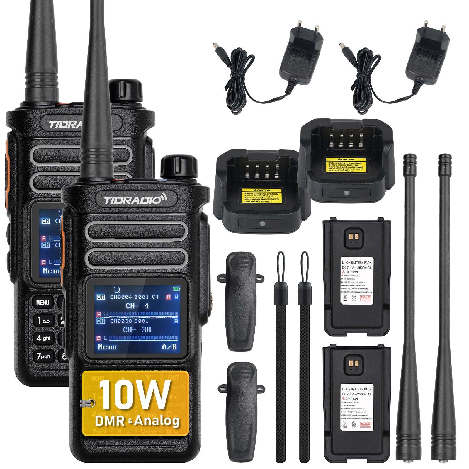 TD DP738 10W DMR Digital/Analog Two-Way Radio with GPS - Long Range Handheld Walkie Talkie for Outdoor Adventures, Construction Sites & Emergency Communication