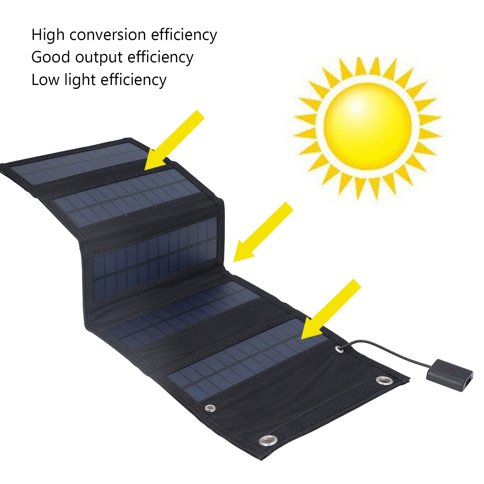EXCLUZO 100W Foldable Monocrystalline Solar Panel Charger - Portable Solar Power Bank for Outdoor Camping, Hiking, RV, Emergency Power Supply & Off-Grid Adventures