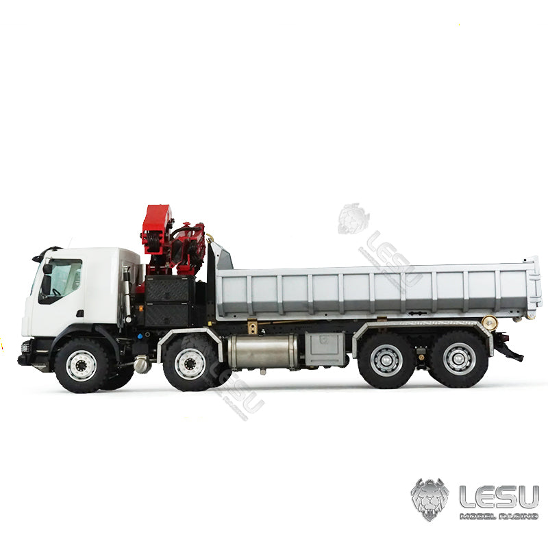 2-Speed LESU Remote Control Hydraulic Roll On/Off Dumper Crane - 1/14 Scale RC Tipper Truck with Locking Differential, Metal 8x8 Chassis & Gearbox - Perfect for Construction Site Simulation & RC Truck Enthusiasts