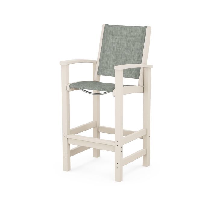 POLYWOOD Coastal Bar Chair - Outdoor & Indoor Bar Stool, Weather-Resistant, Durable, Comfortable - Perfect for Patio, Deck, Kitchen, and Poolside Use