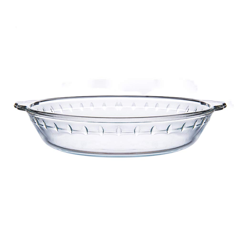 Heat-Resistant Tempered Glass Baking Dish - 12 Inch Transparent Pizza Plate for Oven, Microwave, and Cooker | Perfect for Baking, Serving Pasta, Desserts, and Fruit | Durable & Shatterproof for Home & Restaurant Use