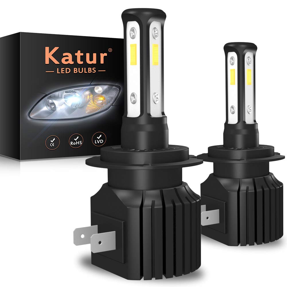 KaTur H7 LED Fog Light Bulbs & Headlight Bulbs - 100W 3000 Lumens Super Bright Canbus Ready with 3570 Chips - 6000K Xenon White Conversion Kit for Cars, Trucks, SUVs - Perfect for Night Driving & Foggy Conditions