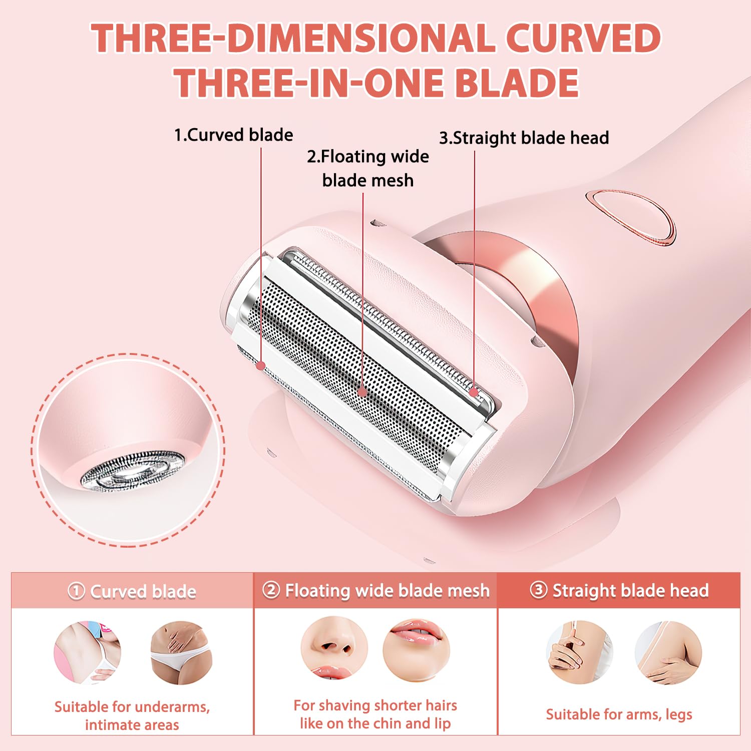 Dusk Razor for Women - 2 in 1 Electric Shaver & Bikini Trimmer, Waterproof Wet/Dry Use, Silk Glide Technology for Smooth Shaving - Perfect for Travel, Gym & Everyday Personal Grooming (Blue)