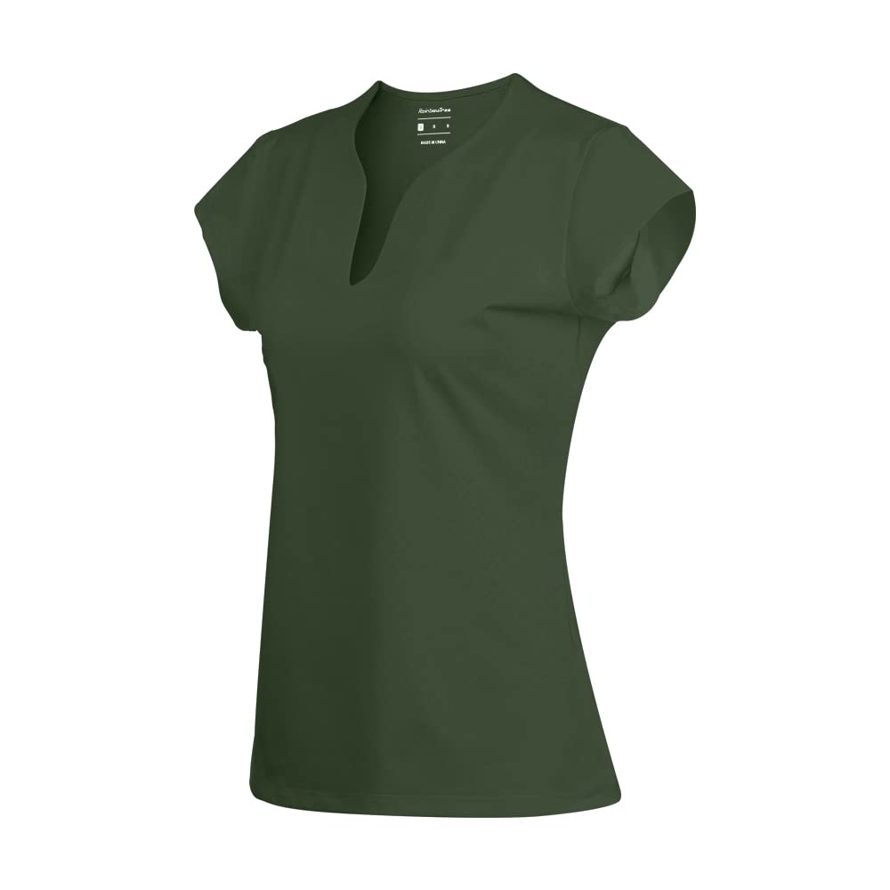 Women's Tennis Shirts - Short Sleeve V-Neck Moisture Wicking Golf & Running Tops - Breathable Solid Color Athletic Shirts for Sports, Gym & Casual Wear