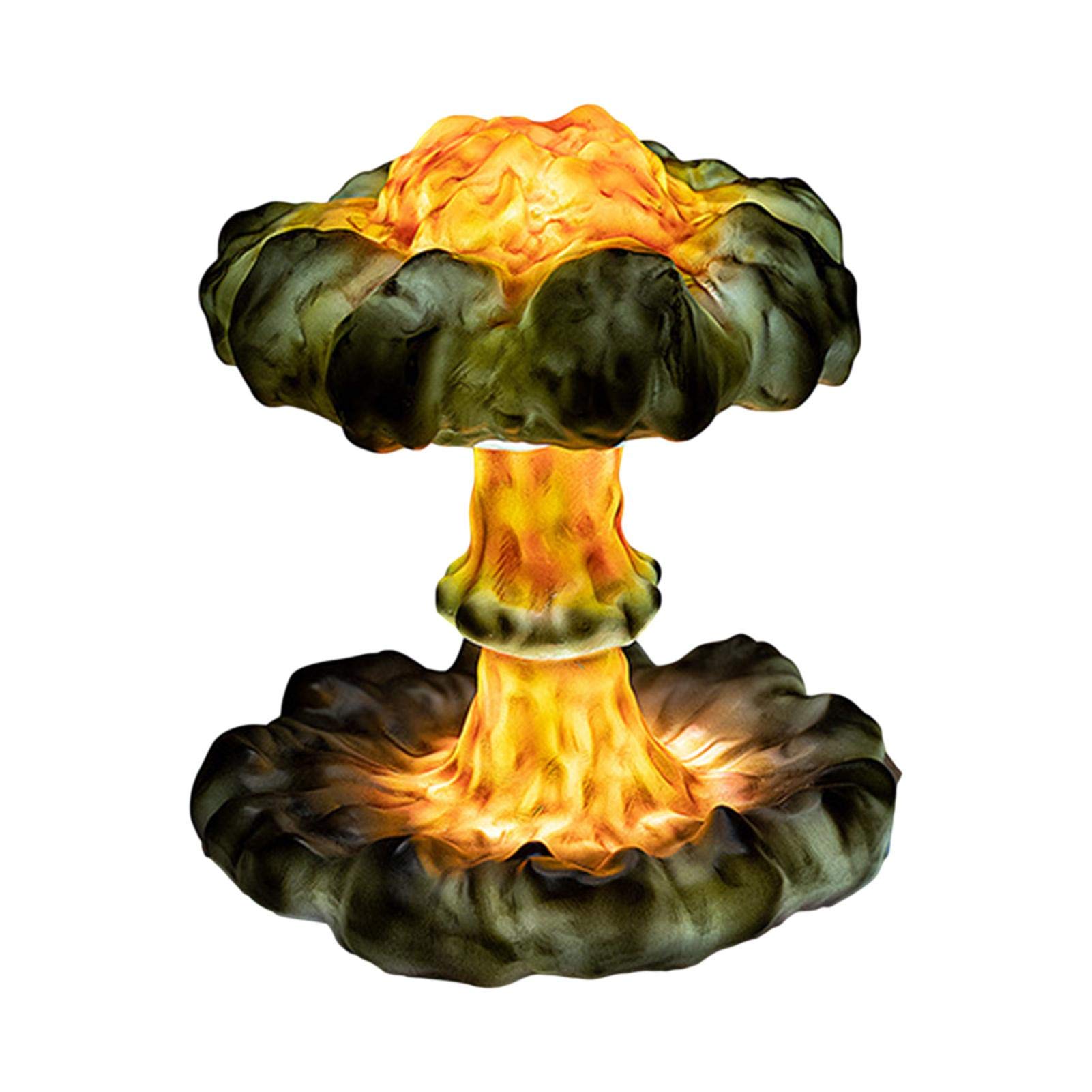 Atomic Bomb Mushroom Cloud LED Table Lamp - Vintage Art Deco Night Light for Bedroom, Desk & Home Decor - 3 Color Options | Perfect for Sci-Fi Fans, Retro Themed Rooms & Unique Gifts