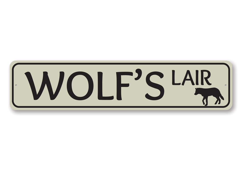 Wolf's Lair Sign - Custom Lake House Street Sign for Cabin Decor - 9