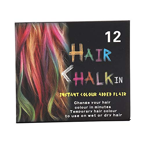 Vibrant Temporary Hair Chalk - 12-Pack Non-Toxic Water-Soluble Hair Coloring for Kids & Adults | Perfect for Halloween, Christmas, Birthday Parties & Cosplay | Easy Wash Out & Safe for All Hair Types