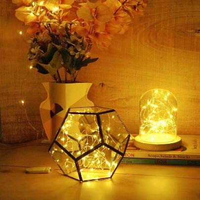 20 Pack Battery Operated Fairy Lights - 6.6ft 20 LED Waterproof Mason Jar Lights with Silver Wire, Mini Firefly String Lights for Wedding Centerpieces, Table Decor, DIY Crafts, Christmas Party & Home Decoration (Perfect for Indoor/Outdoor Use)